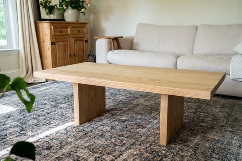 The Elegant Simplicity of a White Ash Solid Wood Rock Coffee Table